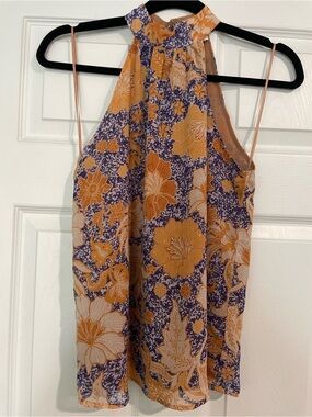 Cupcakes and Cashmere Floral Halter Neck Blouse XS